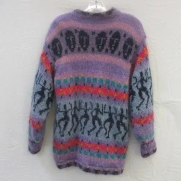 Vintage Siochain Mohair Ireland Handloomed Oversized Cardigan Womens Size M - Picture 7 of 11